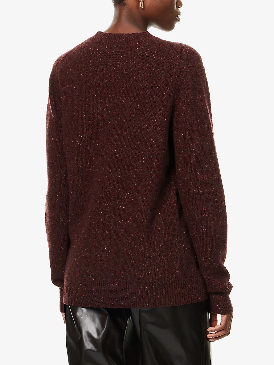 Crewneck long-sleeve recycled-cashmere blend knit jumper - 4