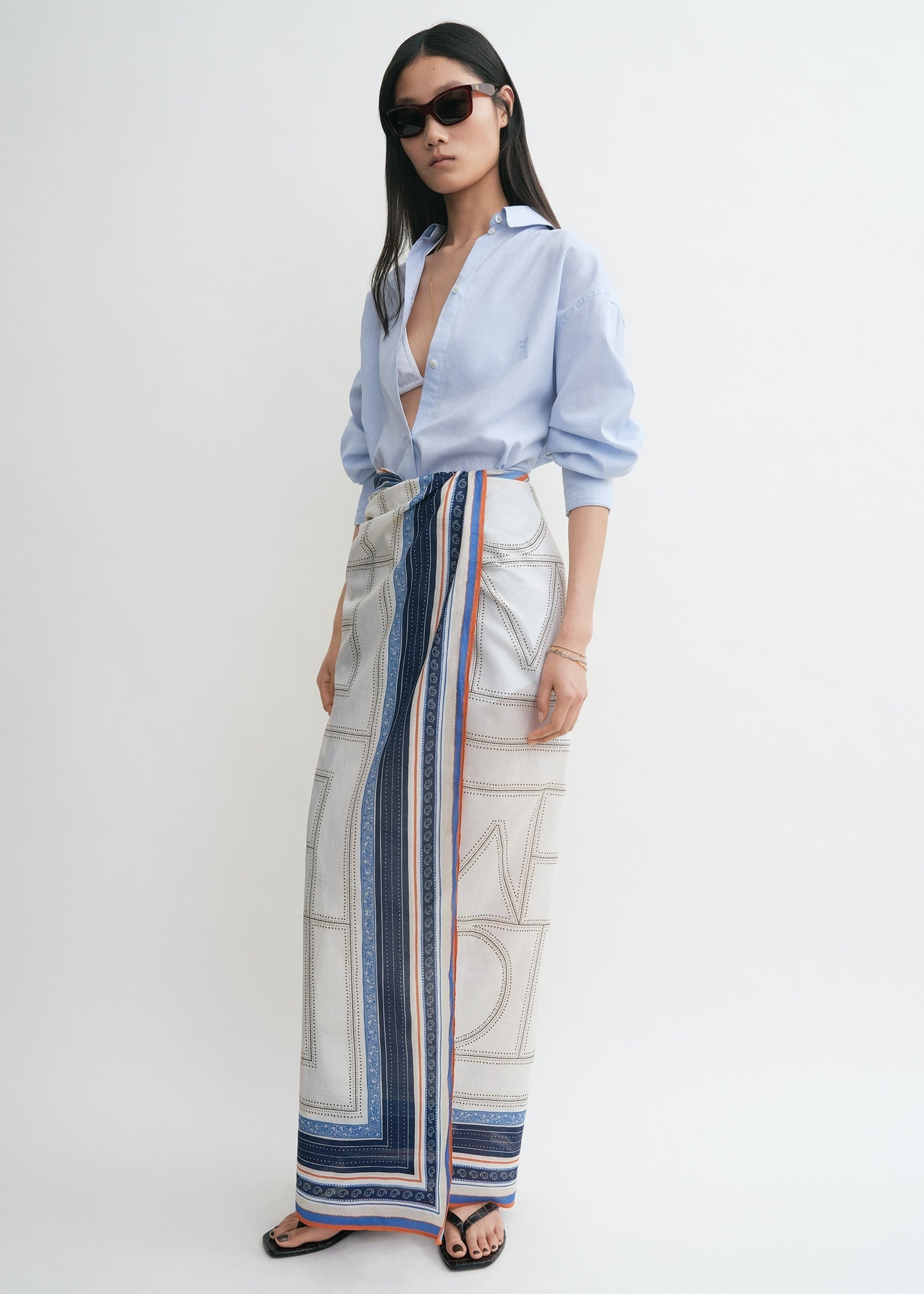 Collector sarong ecru/navy - 4