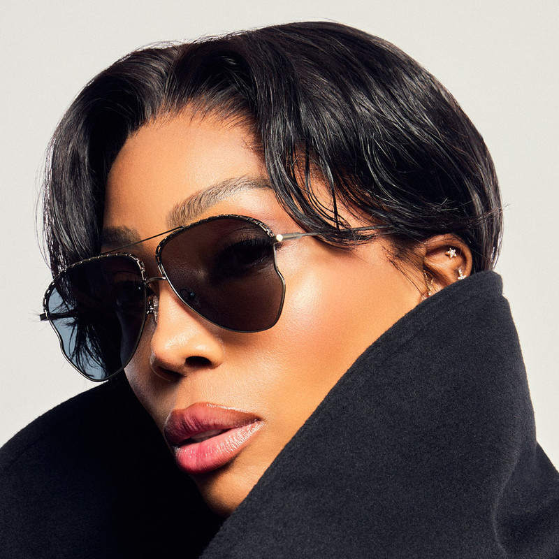 Kika Mendoza Sunglasses in Antique Silver and Grey 3