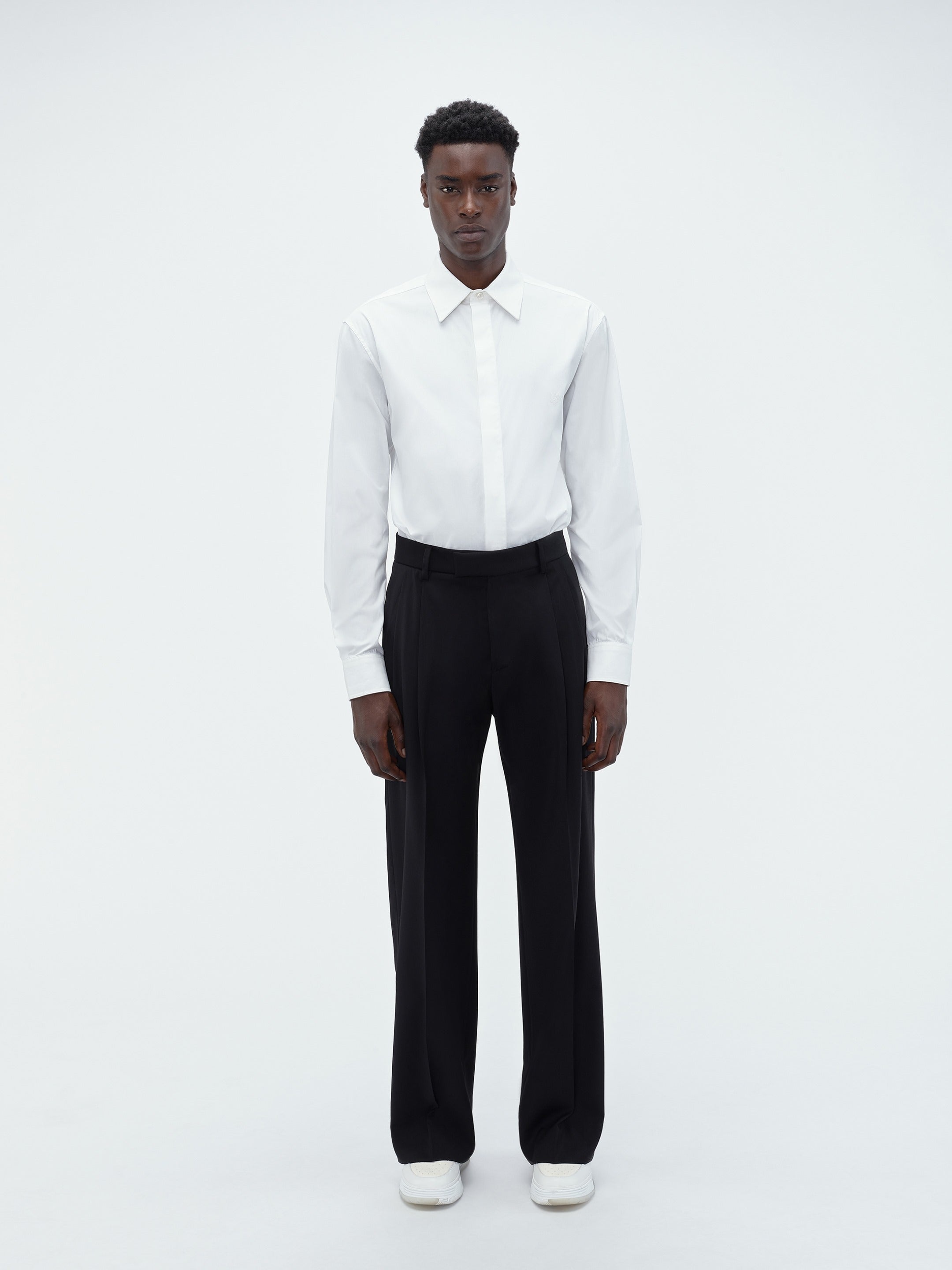 DOUBLE PLEAT PANT-BLACK - 2
