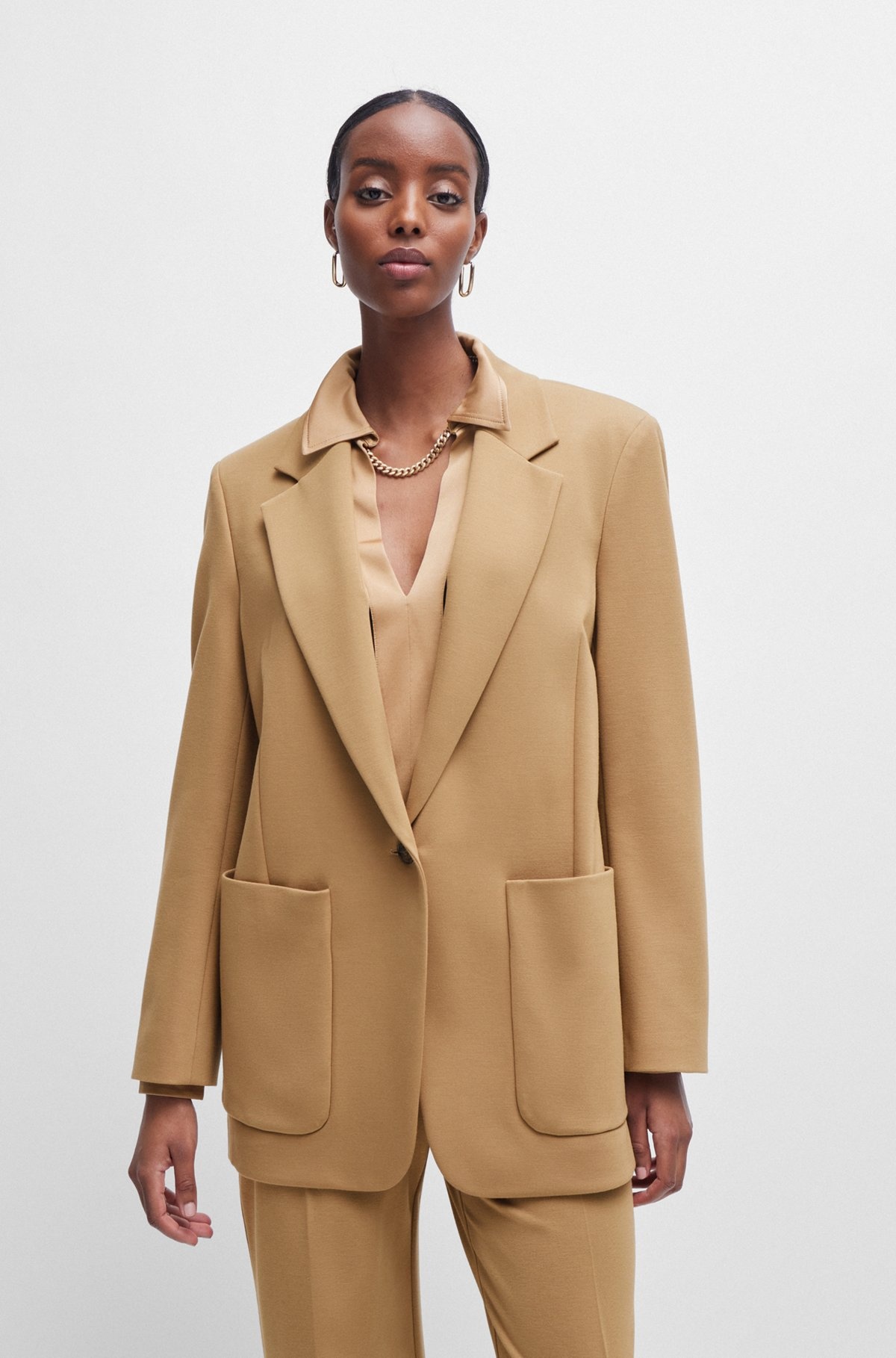 RELAXED-FIT JACKET IN STRETCH JERSEY WITH HALF LINING - 2