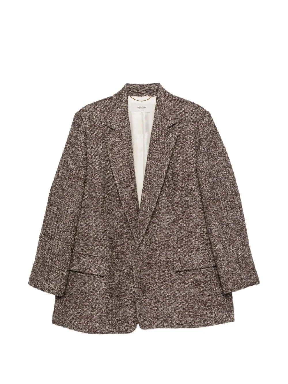 tweed notched-lapel blazer - 1