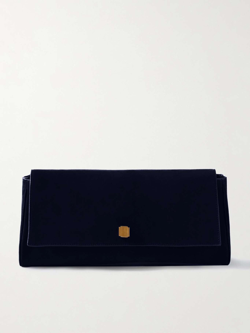 Audrey suede clutch Navy - 1