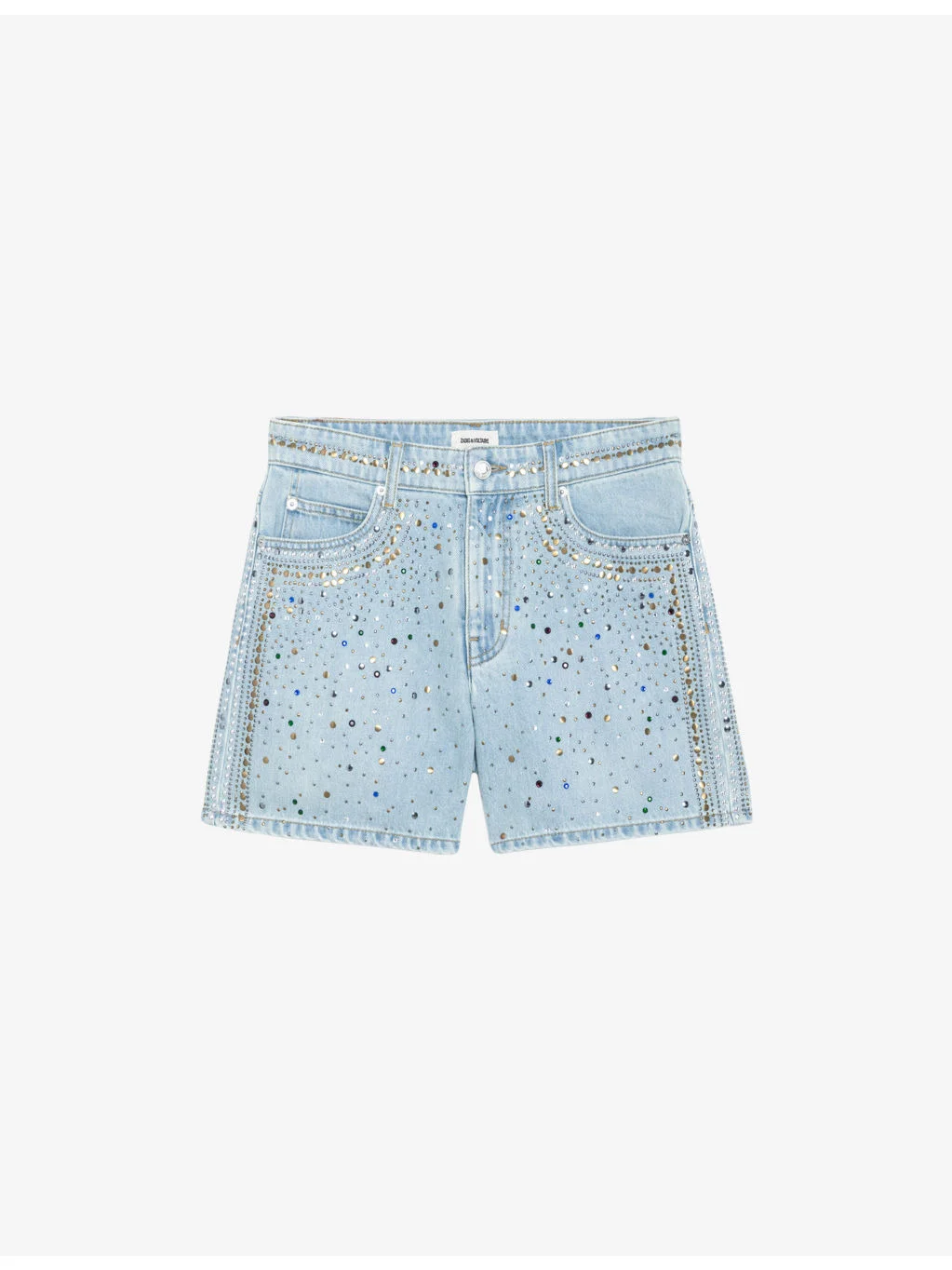 Sadys Stud-Embellished Stretch-Denim Shorts - 1