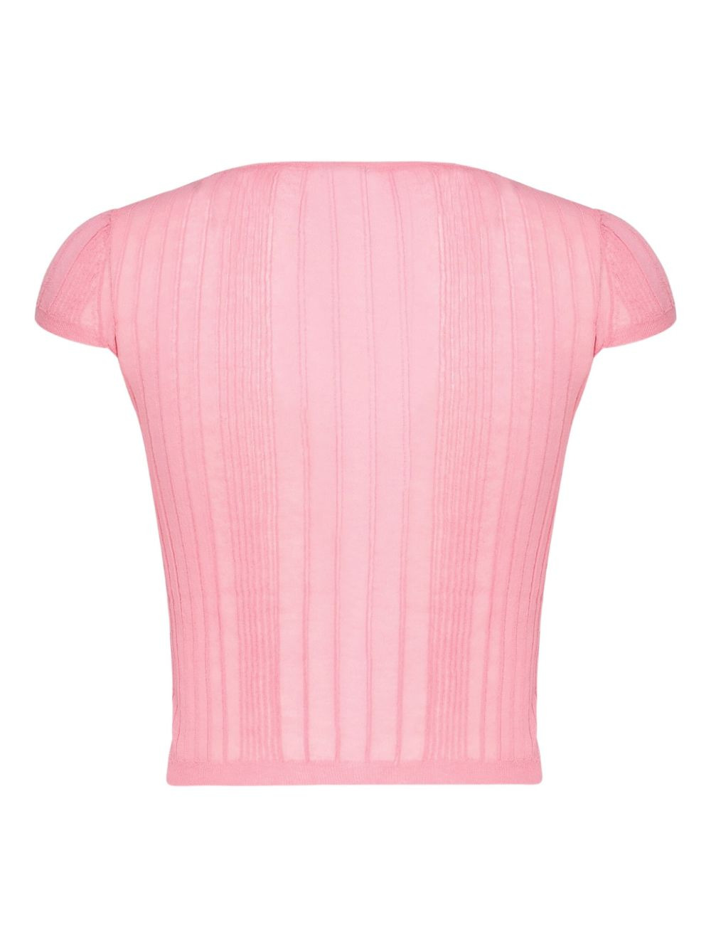 ribbed crew-neck top - 2