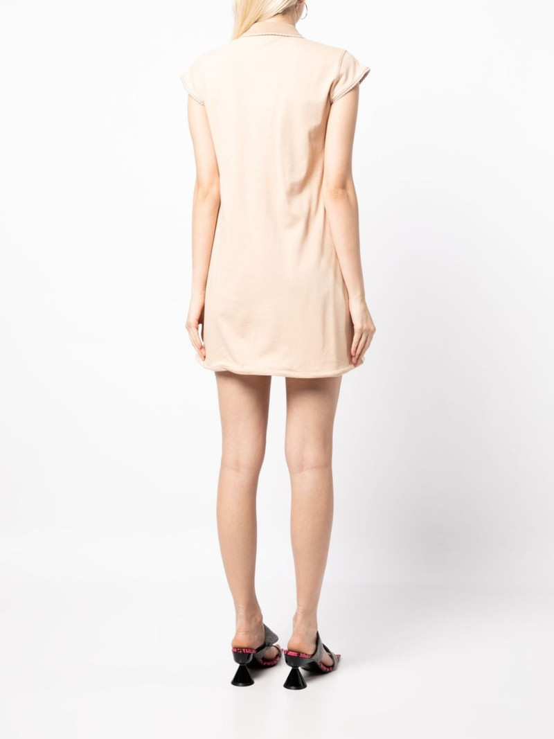 contrasting-trim flared cotton dress 4
