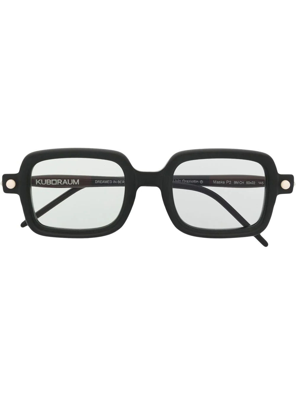 square-frame contrast glasses - 1