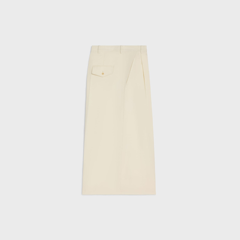 CELINE montauk cropped trousers IN DIAGONAL WOOL outlook
