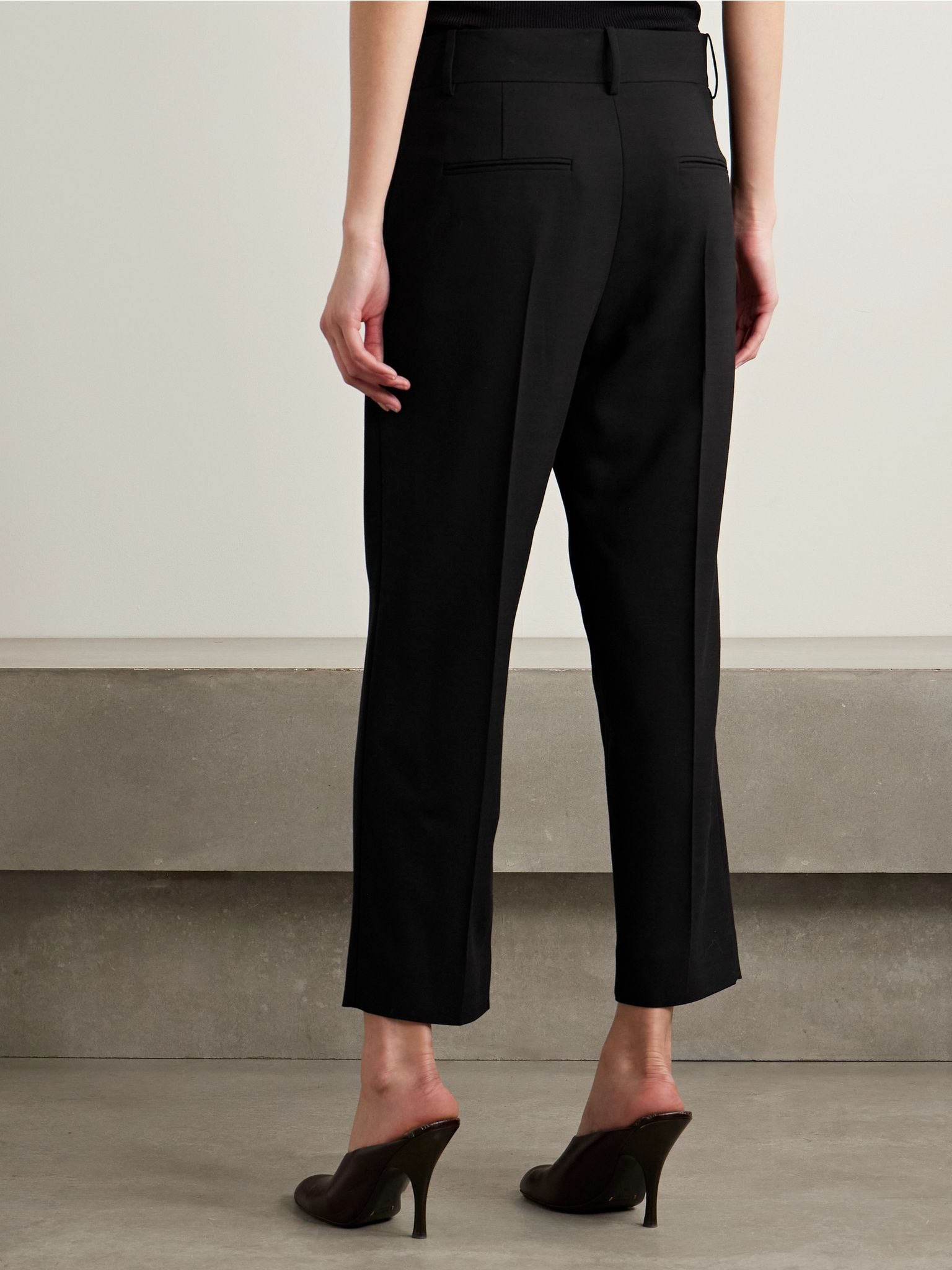 Callen crepe straight-leg pants Black - 4