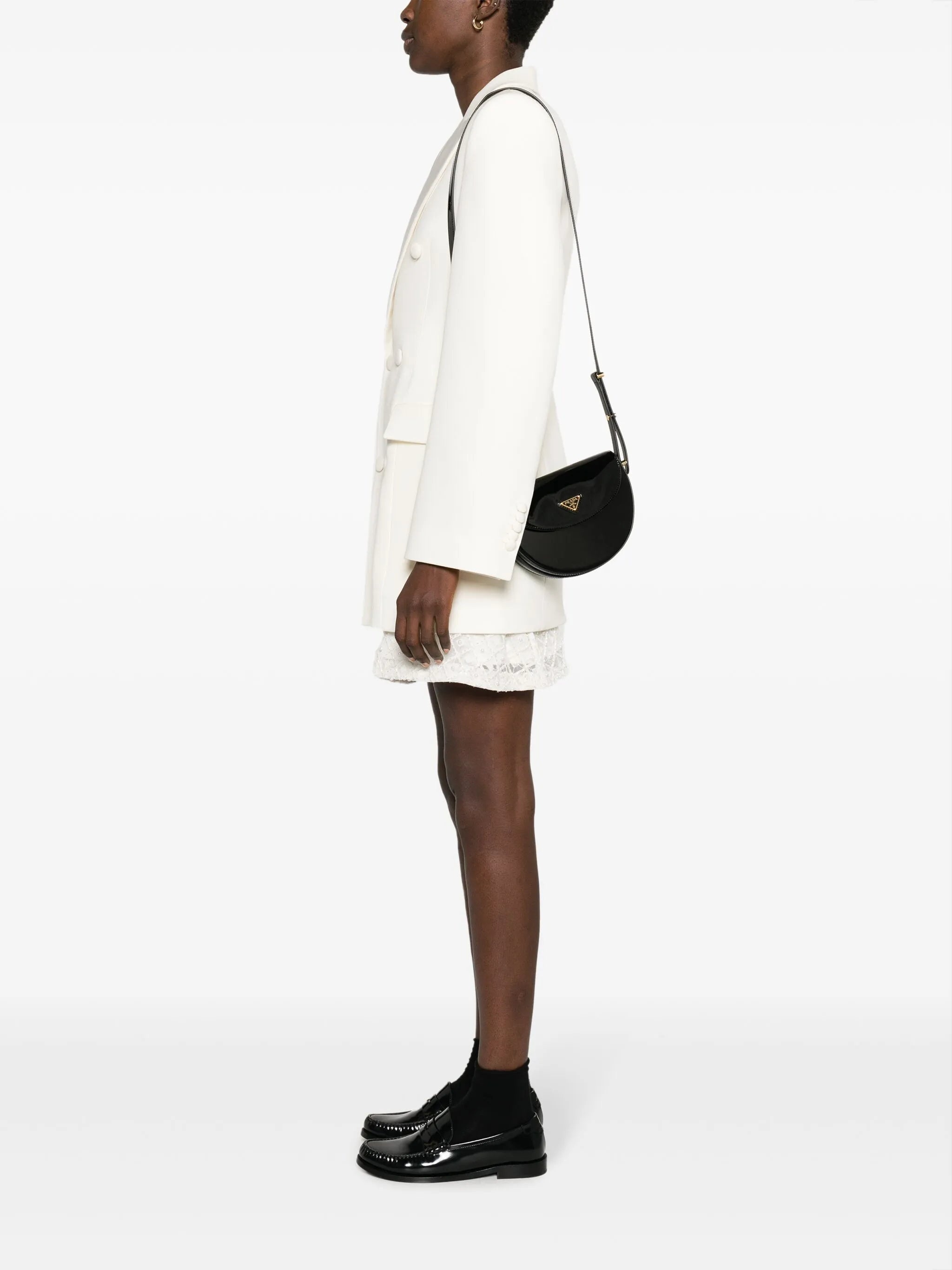 Triangle-logo Patent Leather Shoulder Bag - 4
