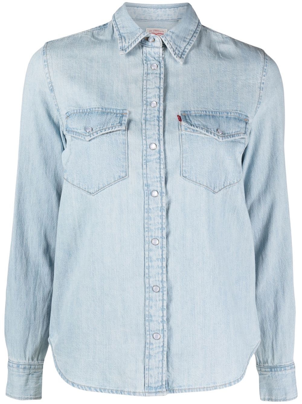 long-sleeved denim shirt - 1