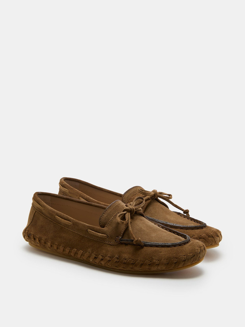 LE MONDE BÉRYL Driver Moccasin Woven / Taupe Suede outlook