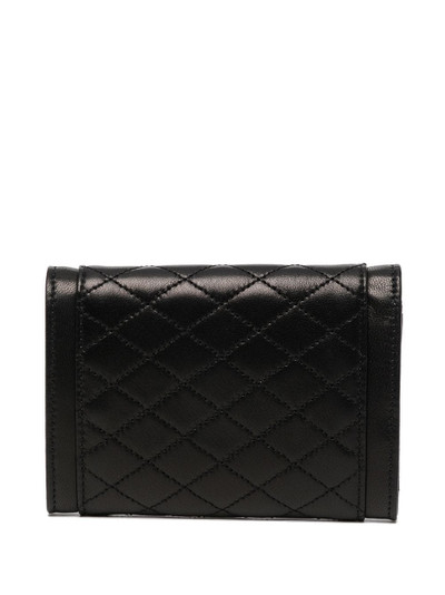 SAINT LAURENT logo-plaque quilted clutch bag outlook