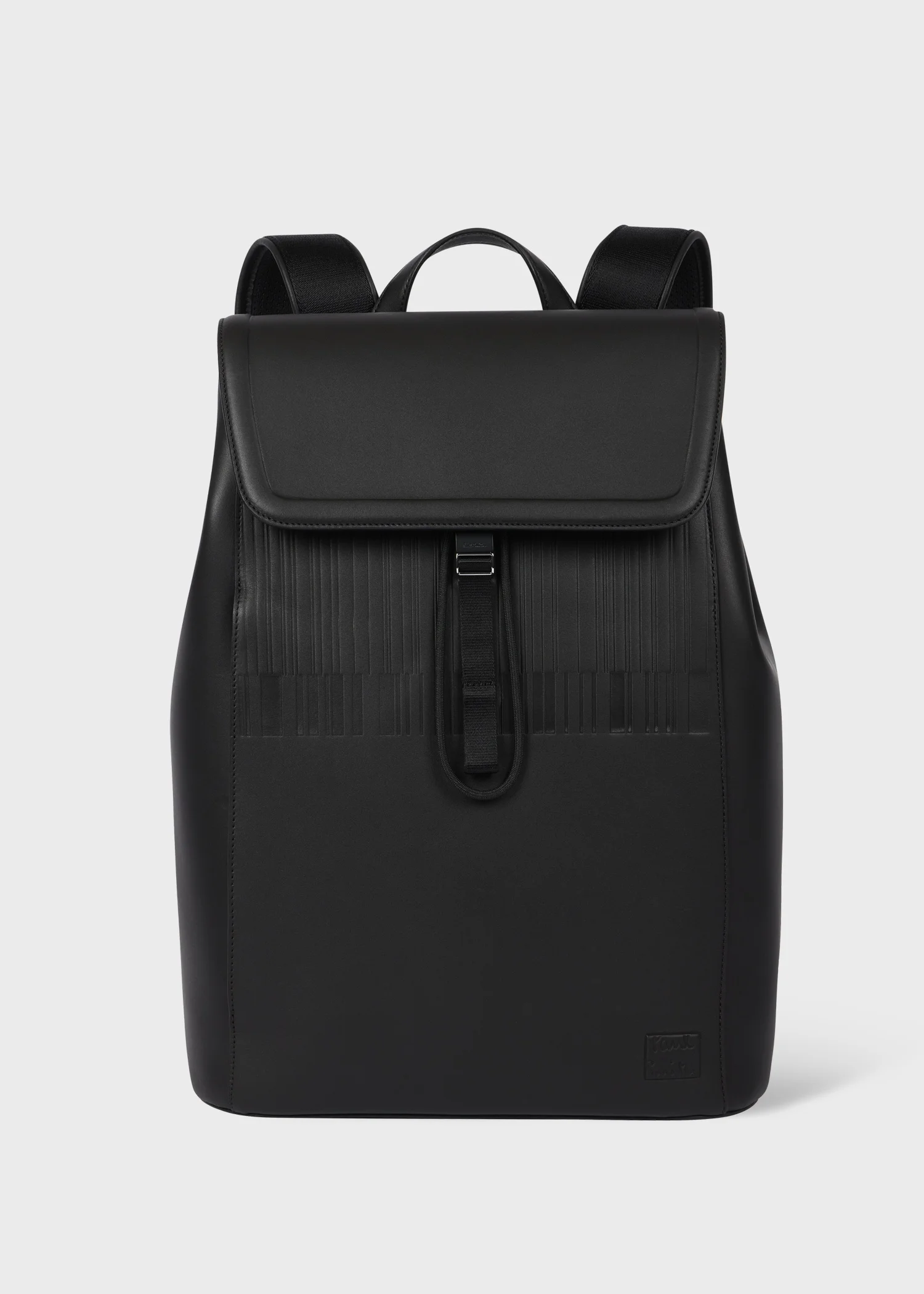 Dark Brown Leather 'Shadow Stripe' Backpack - 1