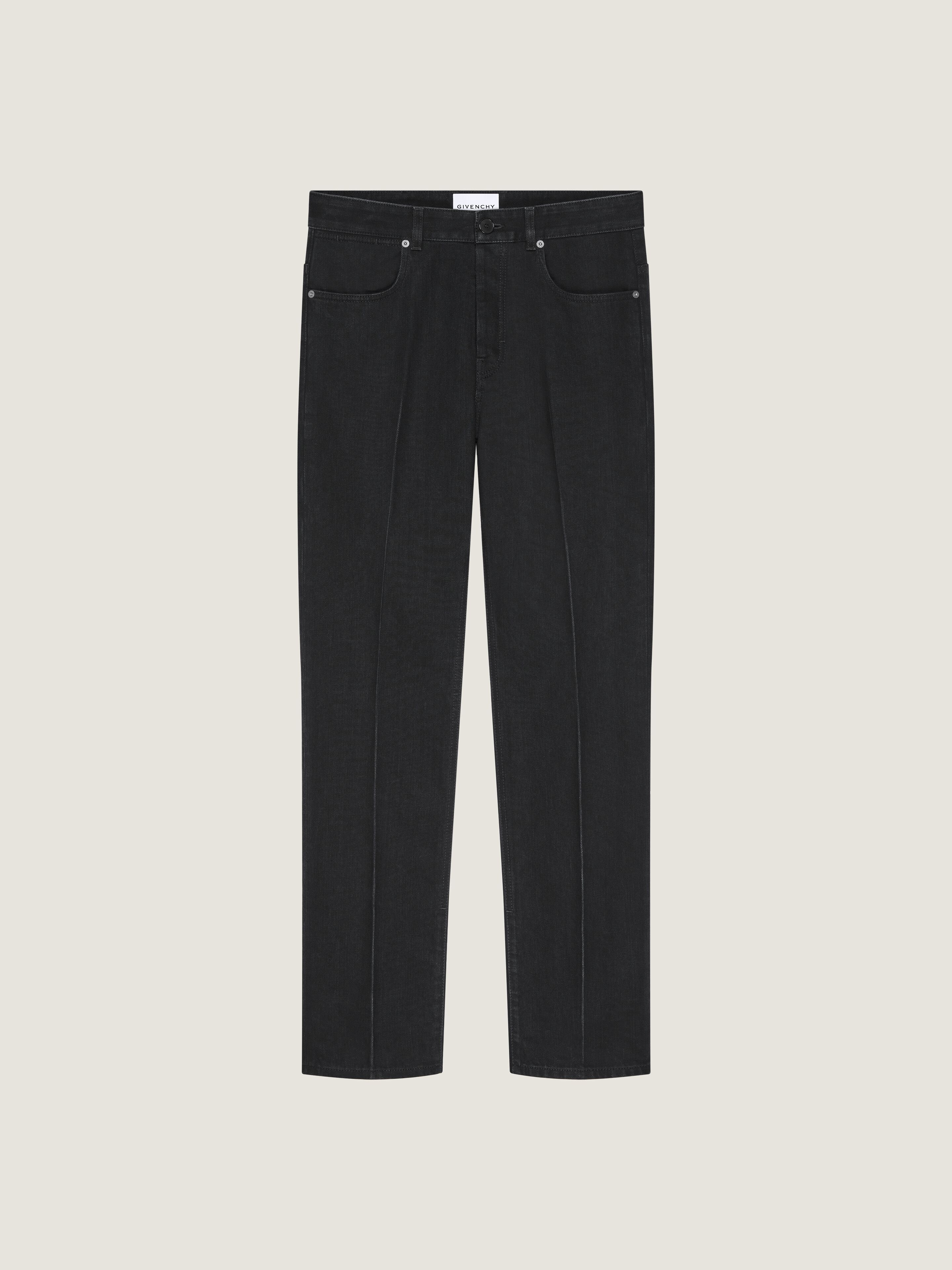 STRAIGHT FIT JEANS WITH CREASE EFFECT - 1