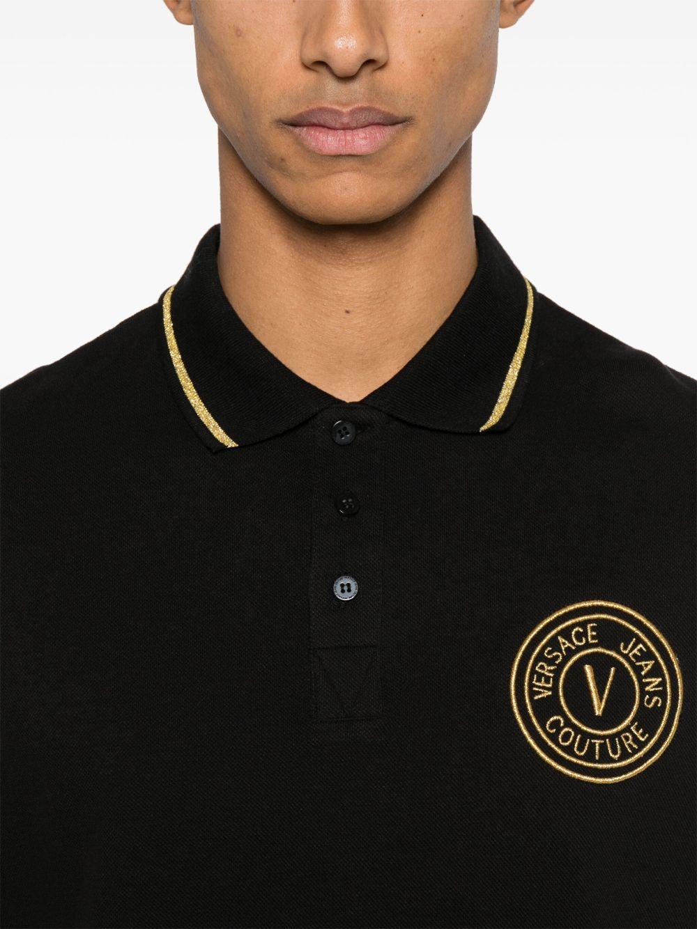 logo-embroidered polo shirt - 4