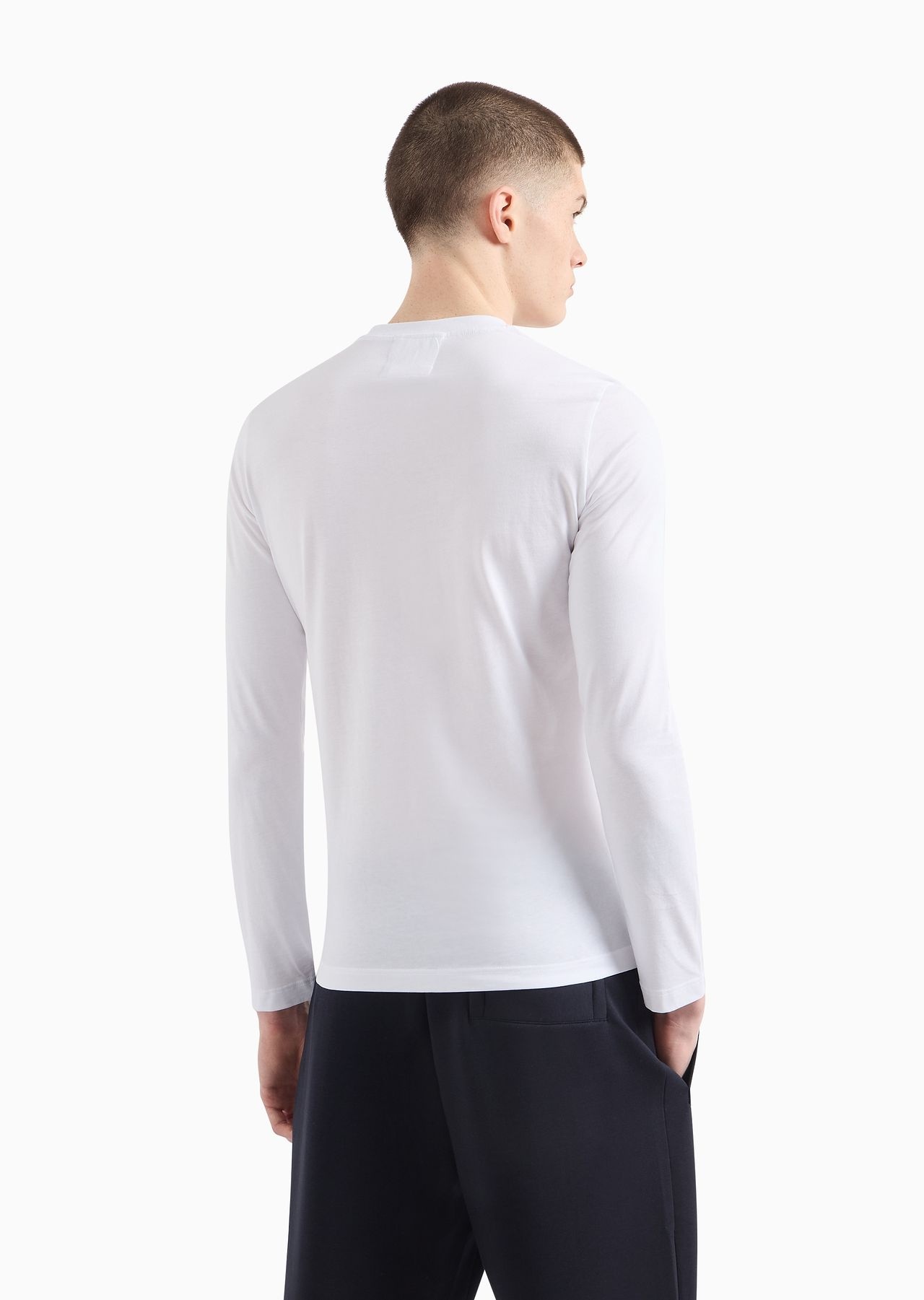 Supima jersey jumper with micro logo patch - 3