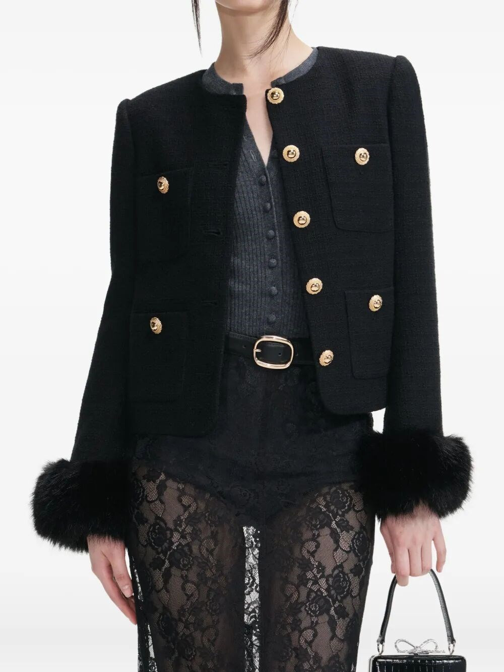 Boucle Fur Cuff Jacket - 5