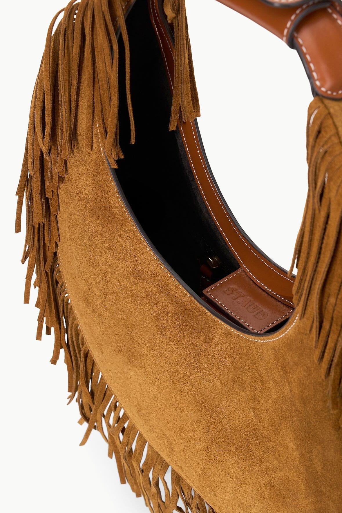 STAUD MOON TOTE BAG TAN FRINGE - 5