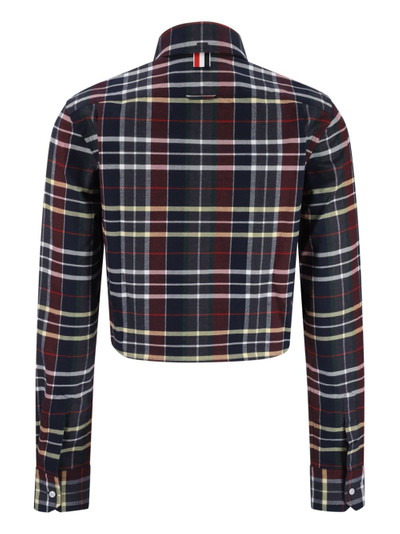 Thom Browne Hunting tartan cropped shirt outlook