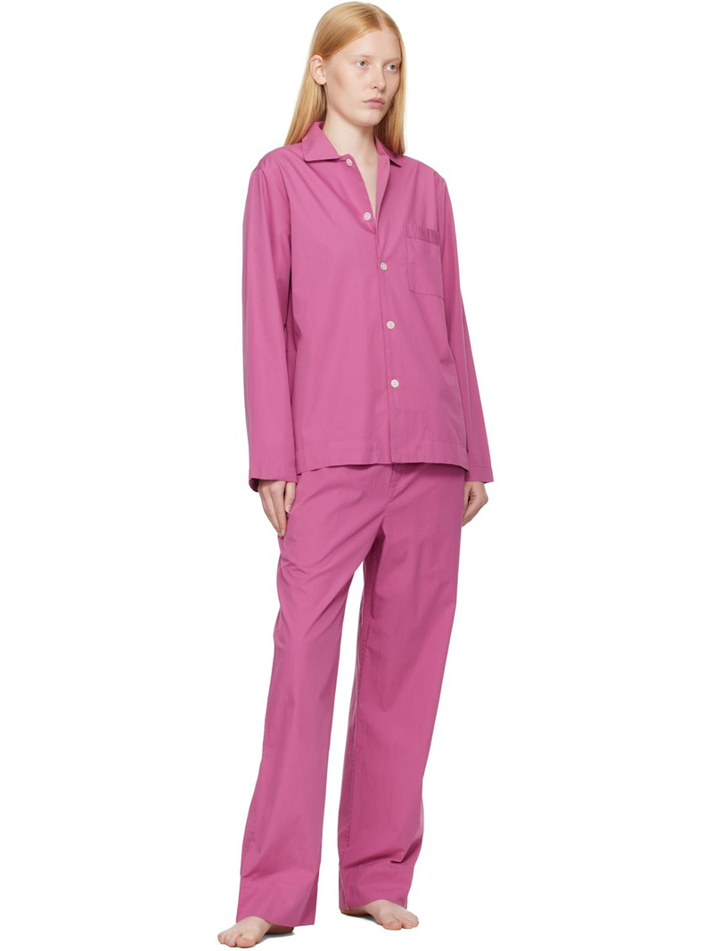 TEKLA Purple Poplin Long-Sleeved Pyjama Shirt outlook