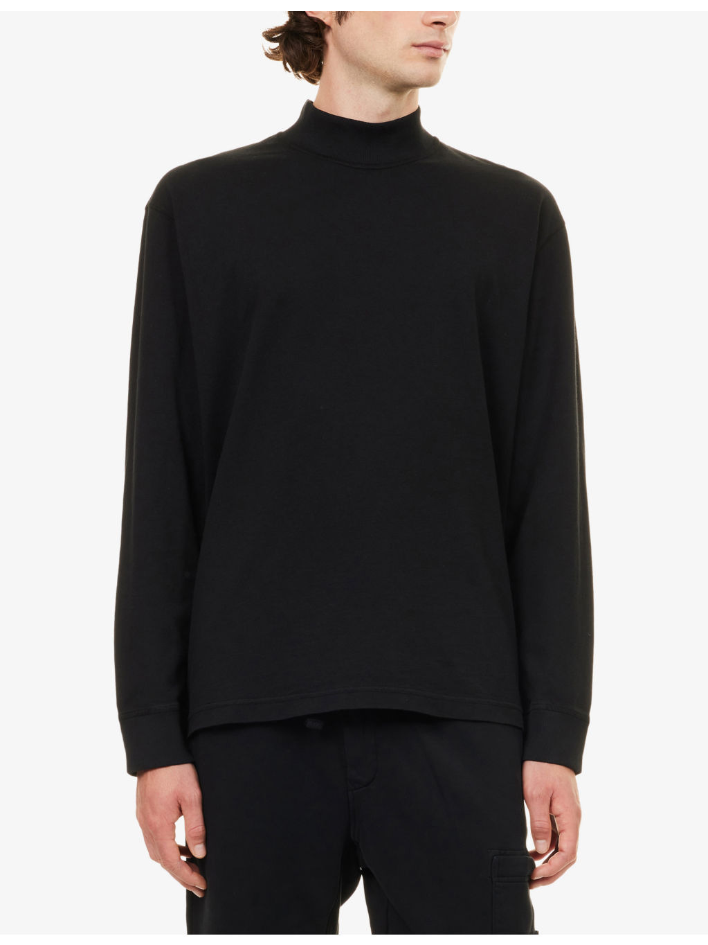 Embroidered-Logo Long-Sleeve Cotton-Jersey Top - 3