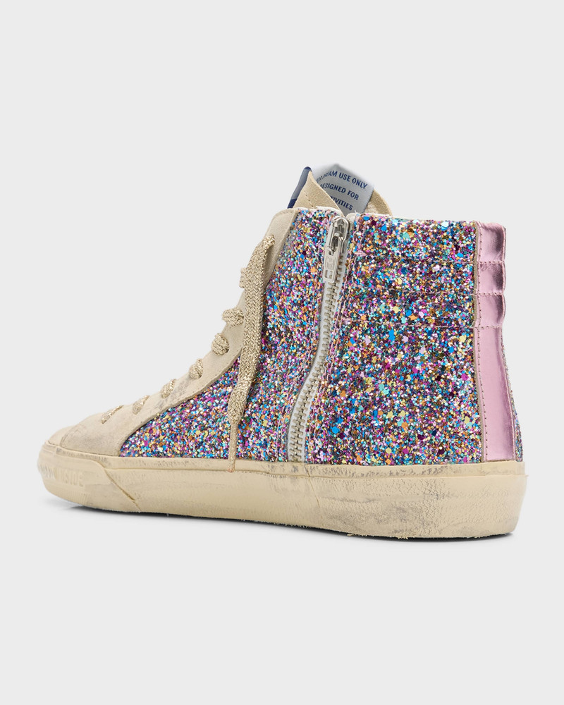 Slide Mid-Top Glitter Multicolor Sneakers 4