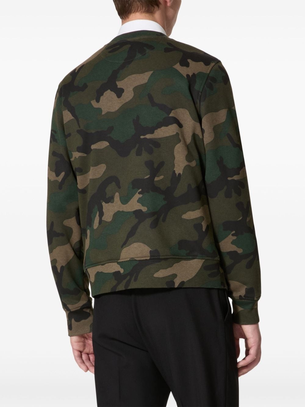 logo-appliquÃ© camouflage-pattern sweatshirt - 4