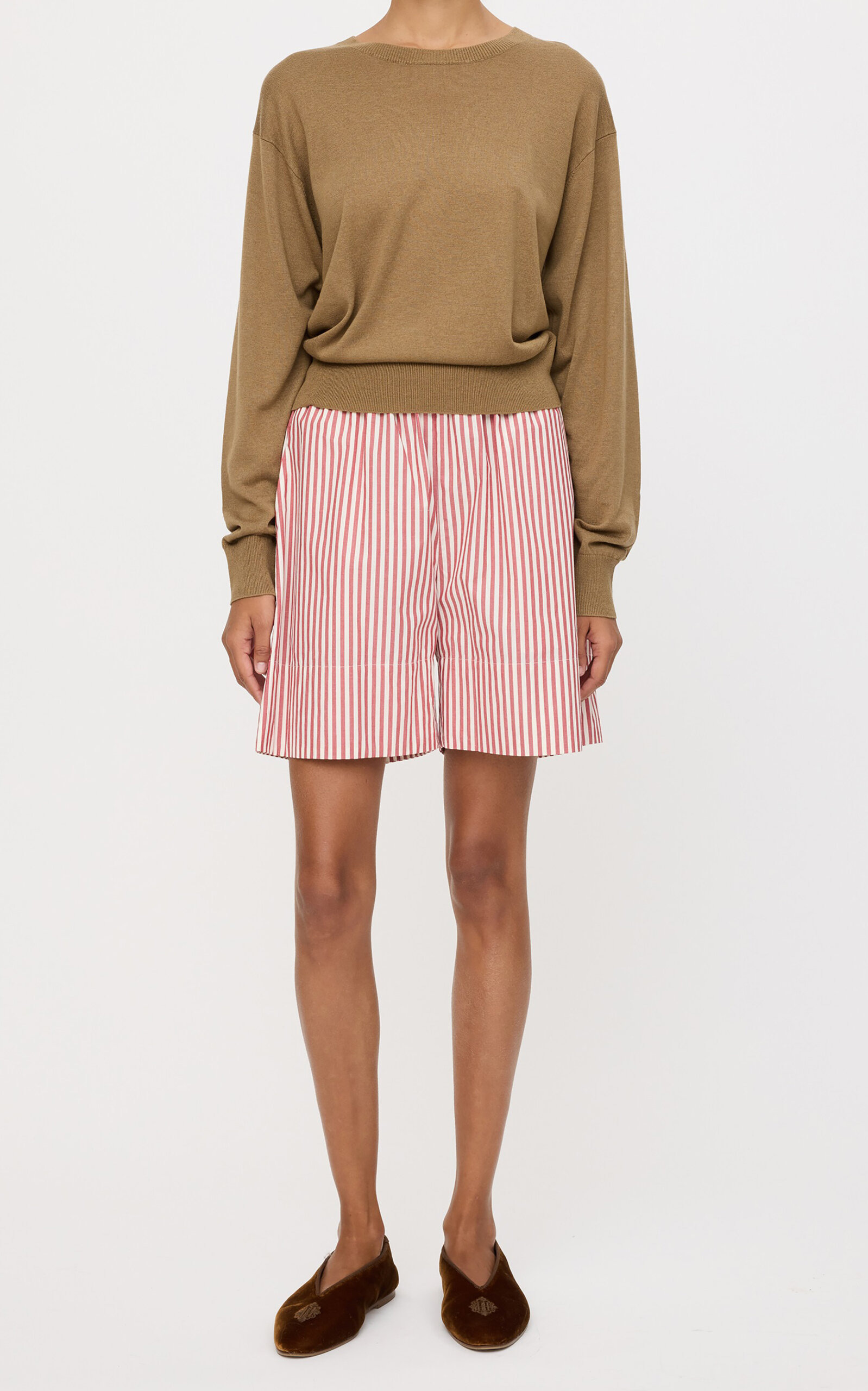 Siona Striped Organic Cotton Poplin Shorts stripe - 5