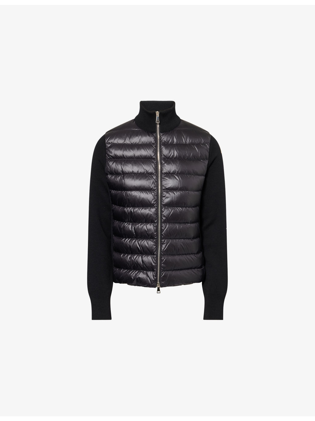 Hybrid Logo-Badge Nylon and Wool Cardigan - 1