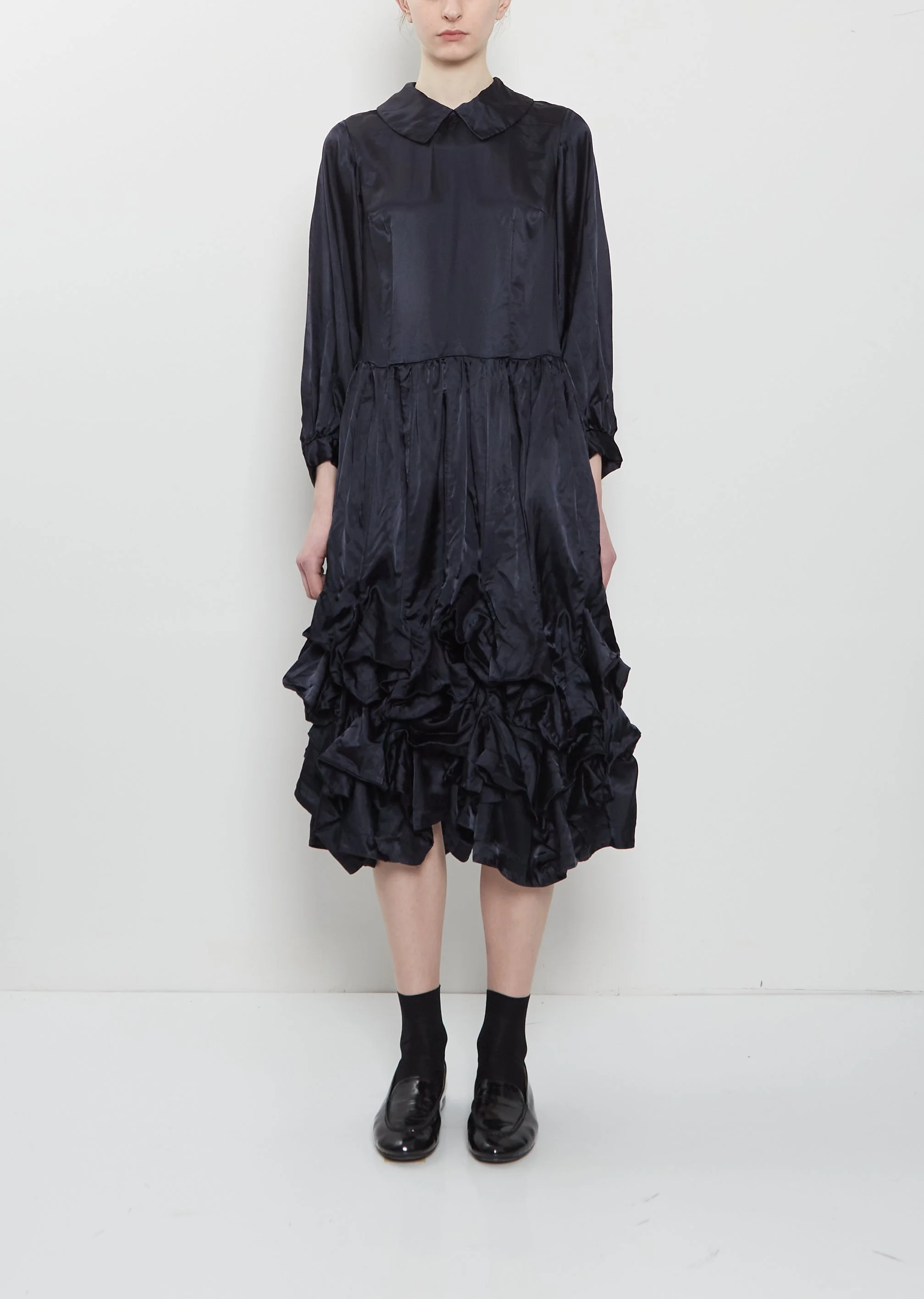 Satin Flat Collar Dress - 1