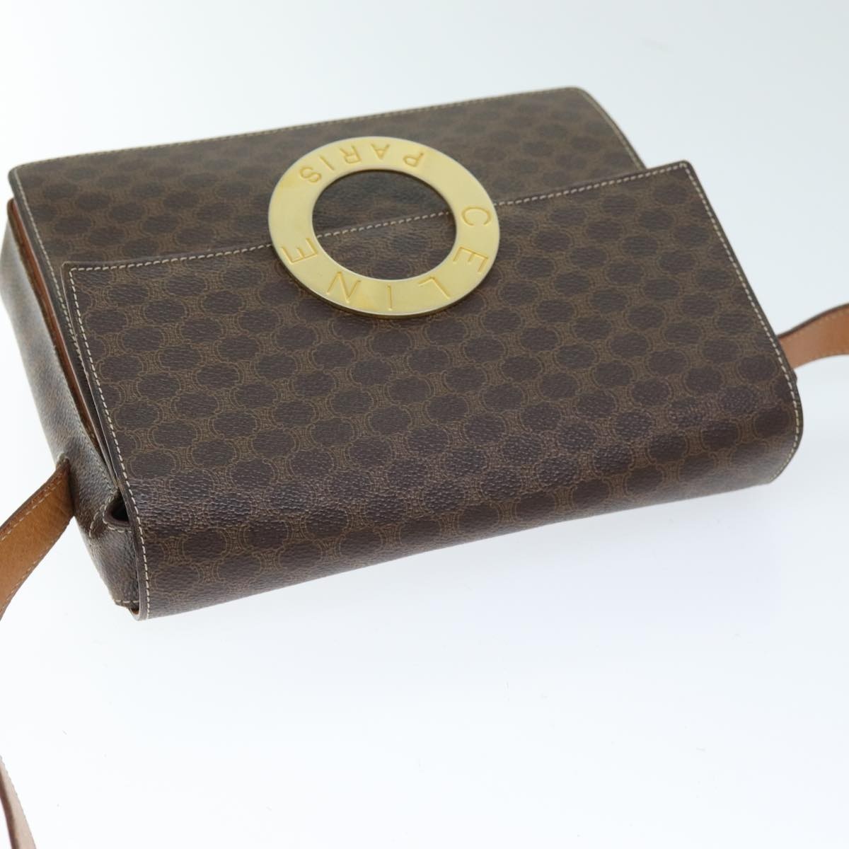 CELINE Macadam Canvas Shoulder Bag Pvc Brown - 6