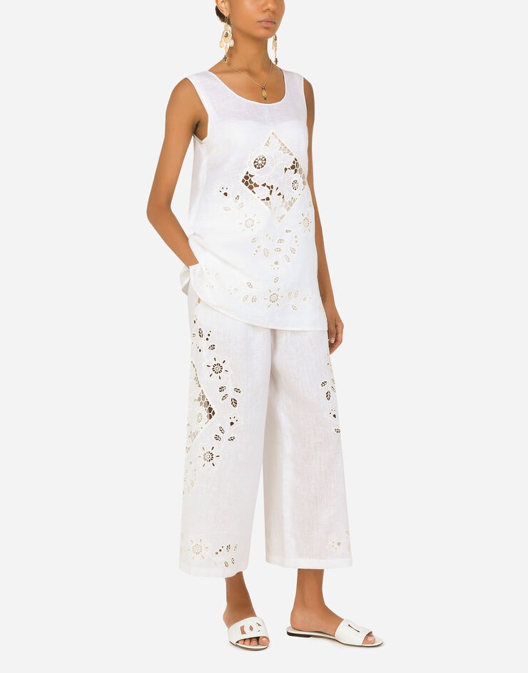 Linen pants with embroidery - 6