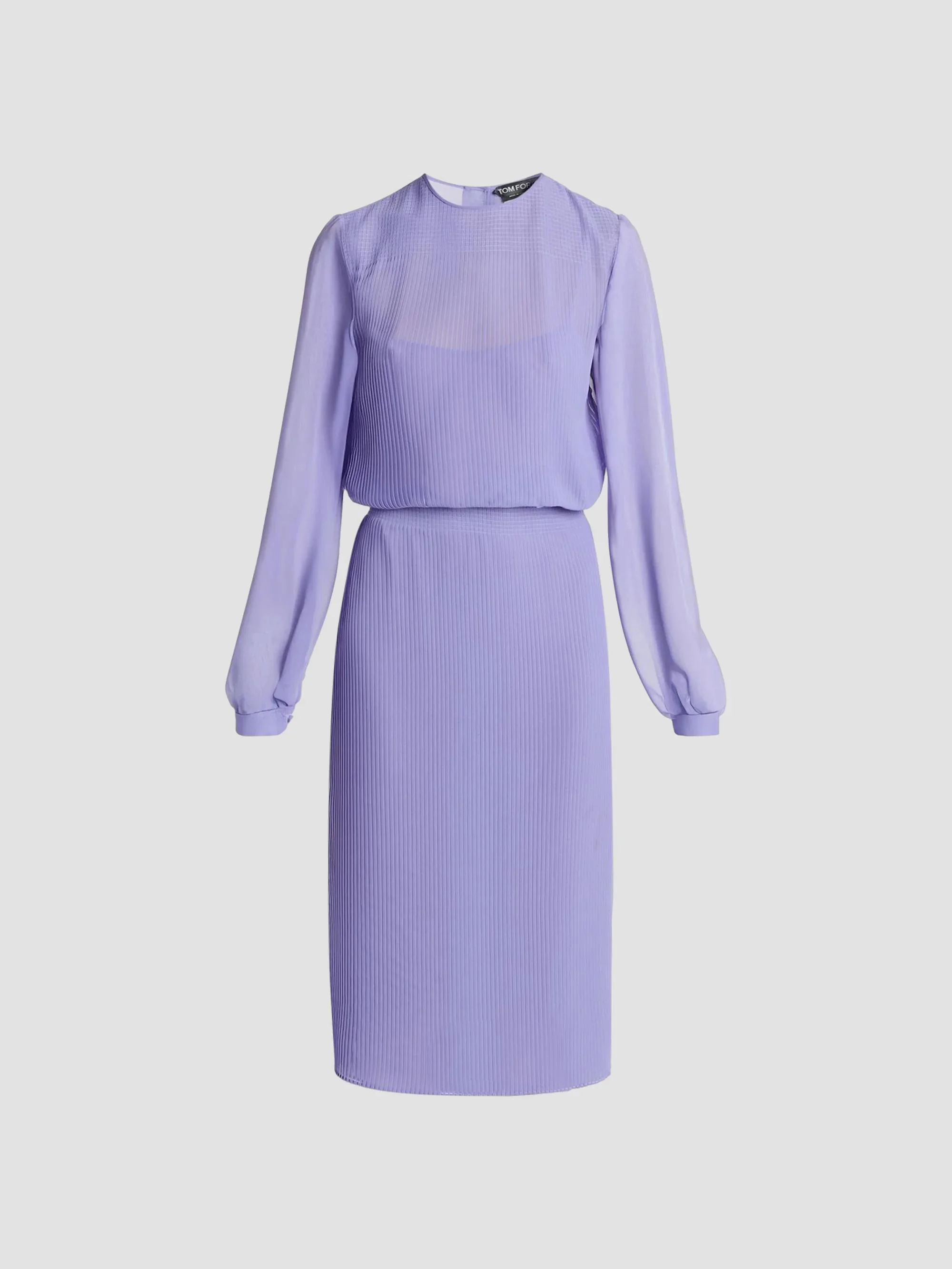 Women's Pleated Chiffon Midi Dress - Blue - 1