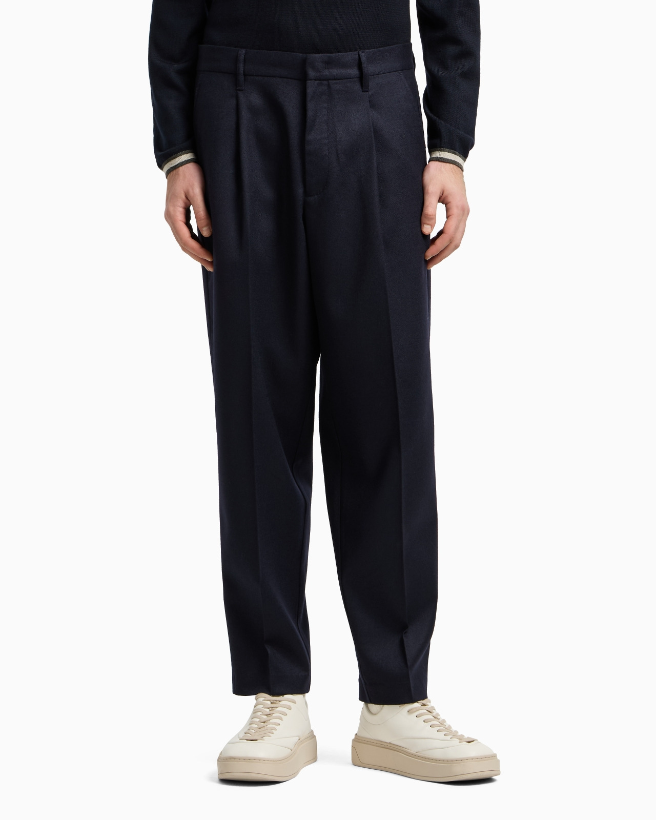 VIRGIN-WOOL STRETCH-TWILL TROUSERS - 4