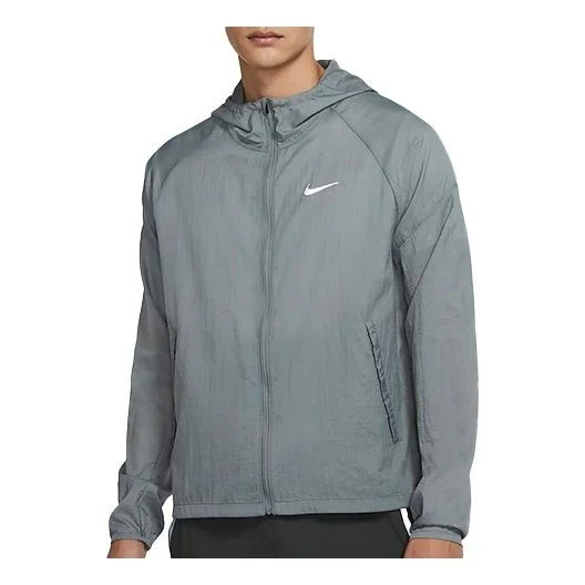 Nike logo Printing Reflective Woven Casual Sports Hooded Jacket 'Grey Blue' CU5359-084 - 1