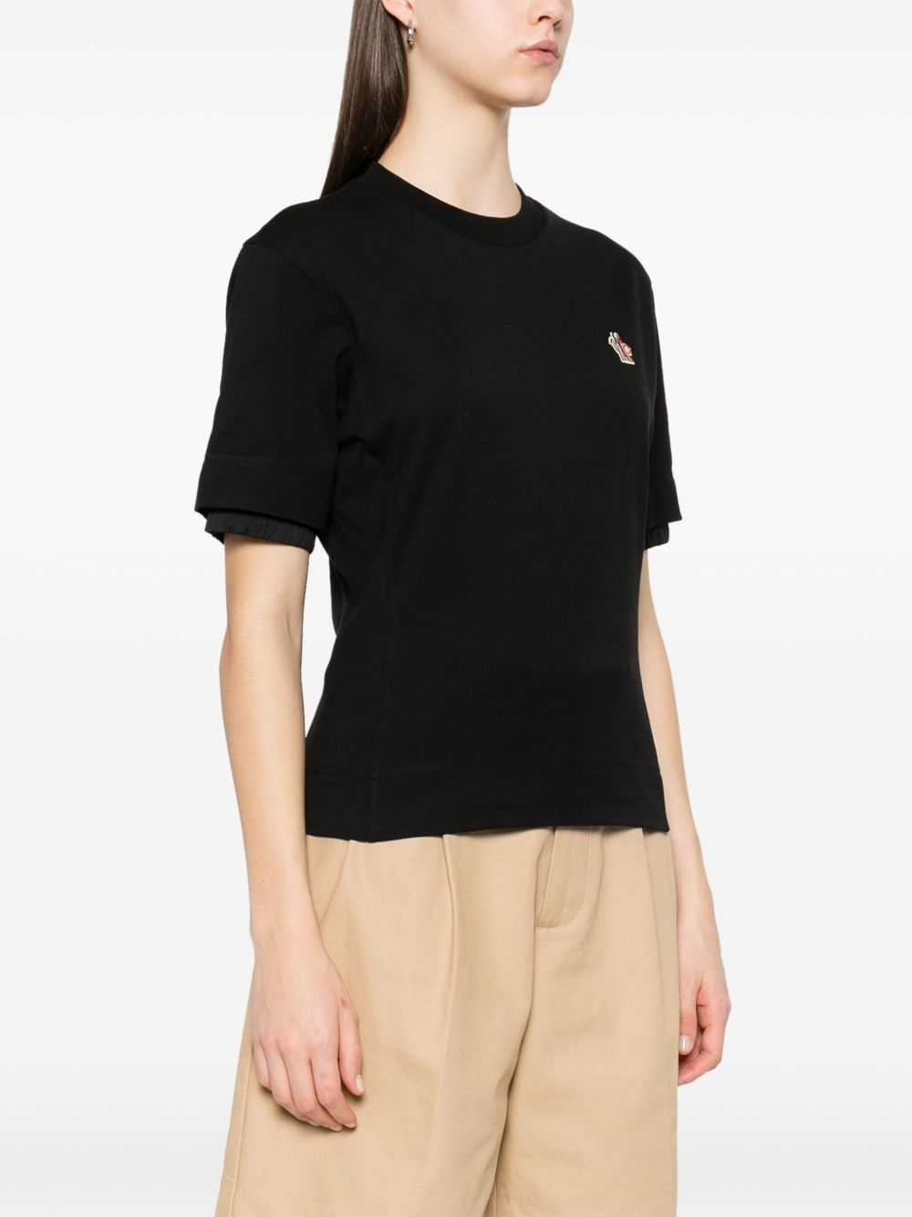logo-patch cotton T-shirt - 3