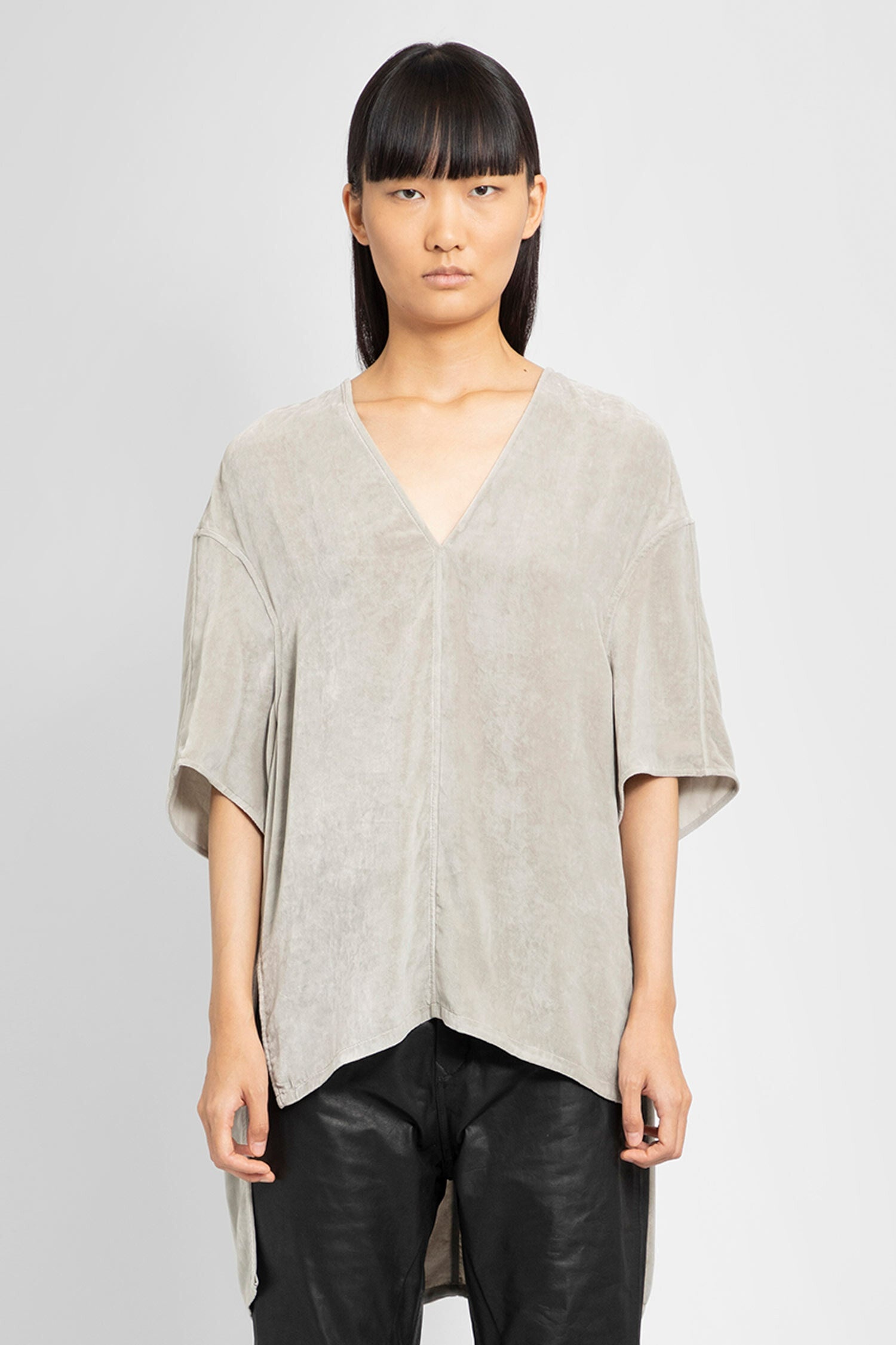 RICK OWENS WOMAN GREY T-SHIRTS - 1