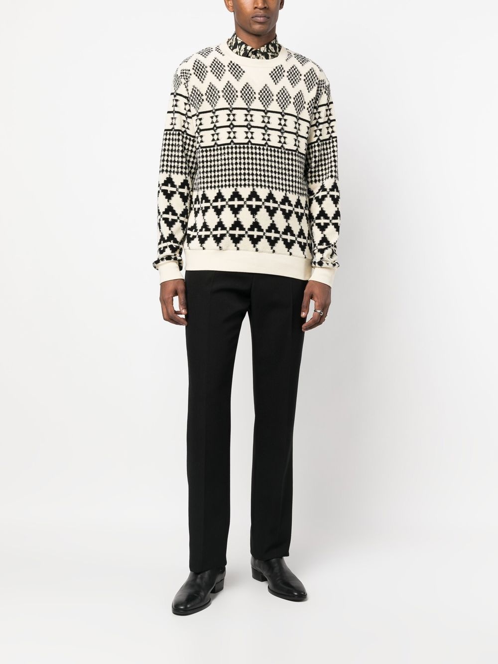 stripe-jacquard wool sweater - 2