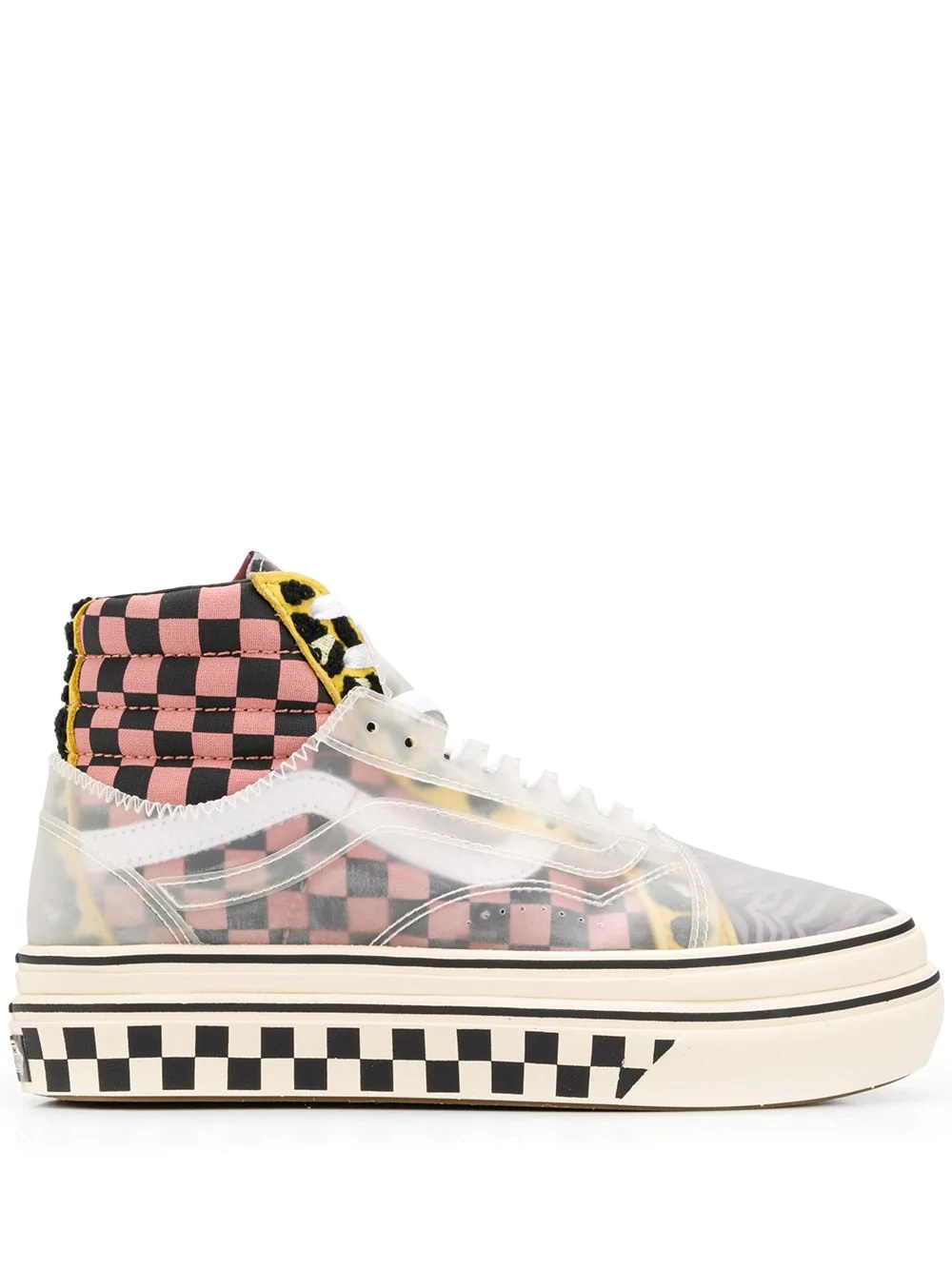 checkerboard hi-top trainers - 1