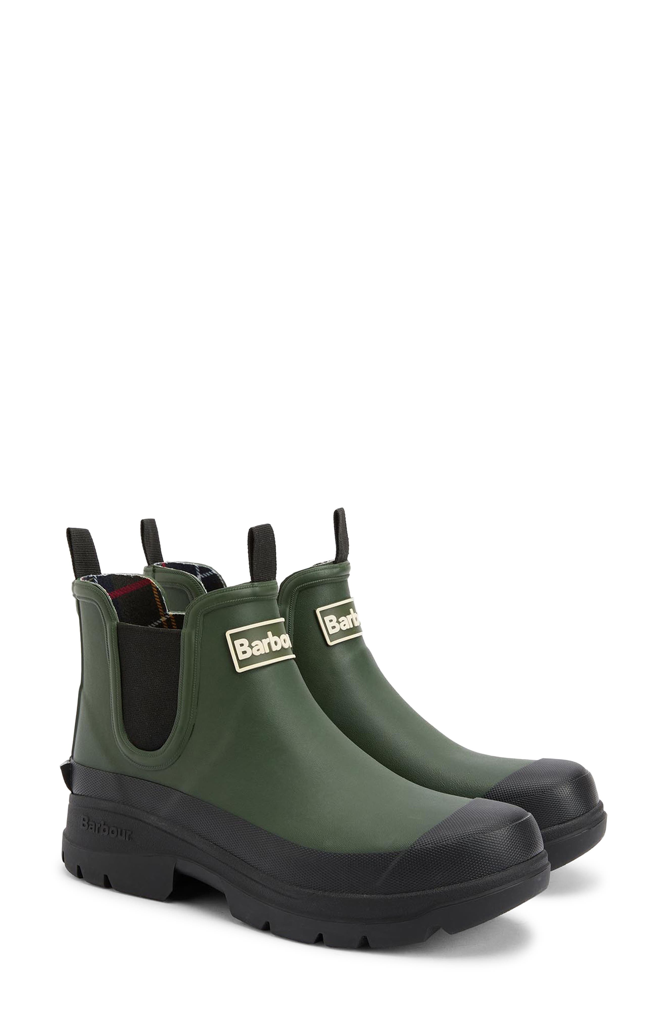 Barbour Nimbus Waterproof Chelsea Rain Boot in Olive/Black at Nordstrom - 1