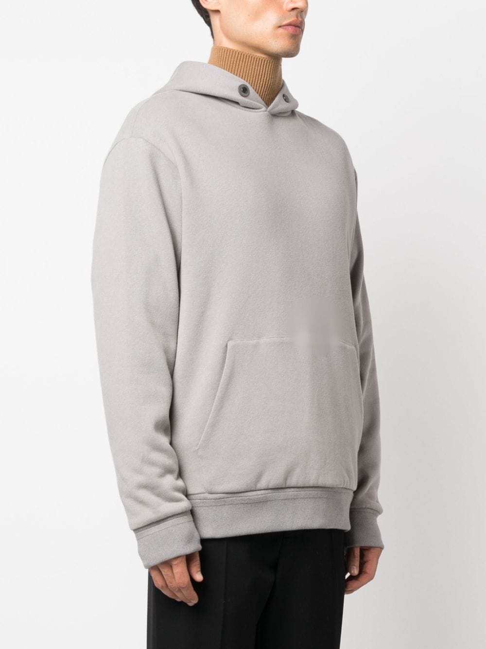 slouchy-hood cotton blend hoodie - 3