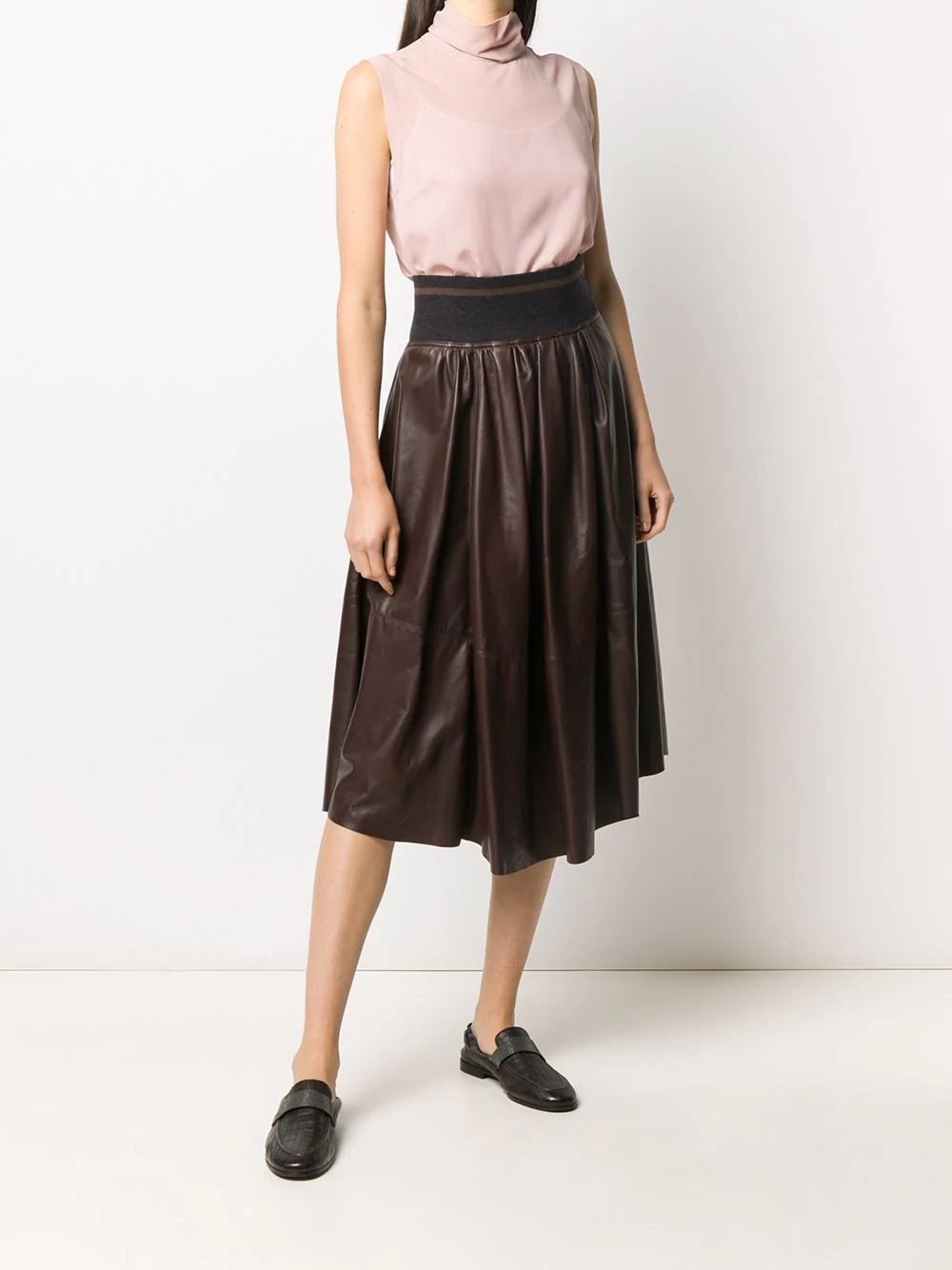 leather midi skirt - 2