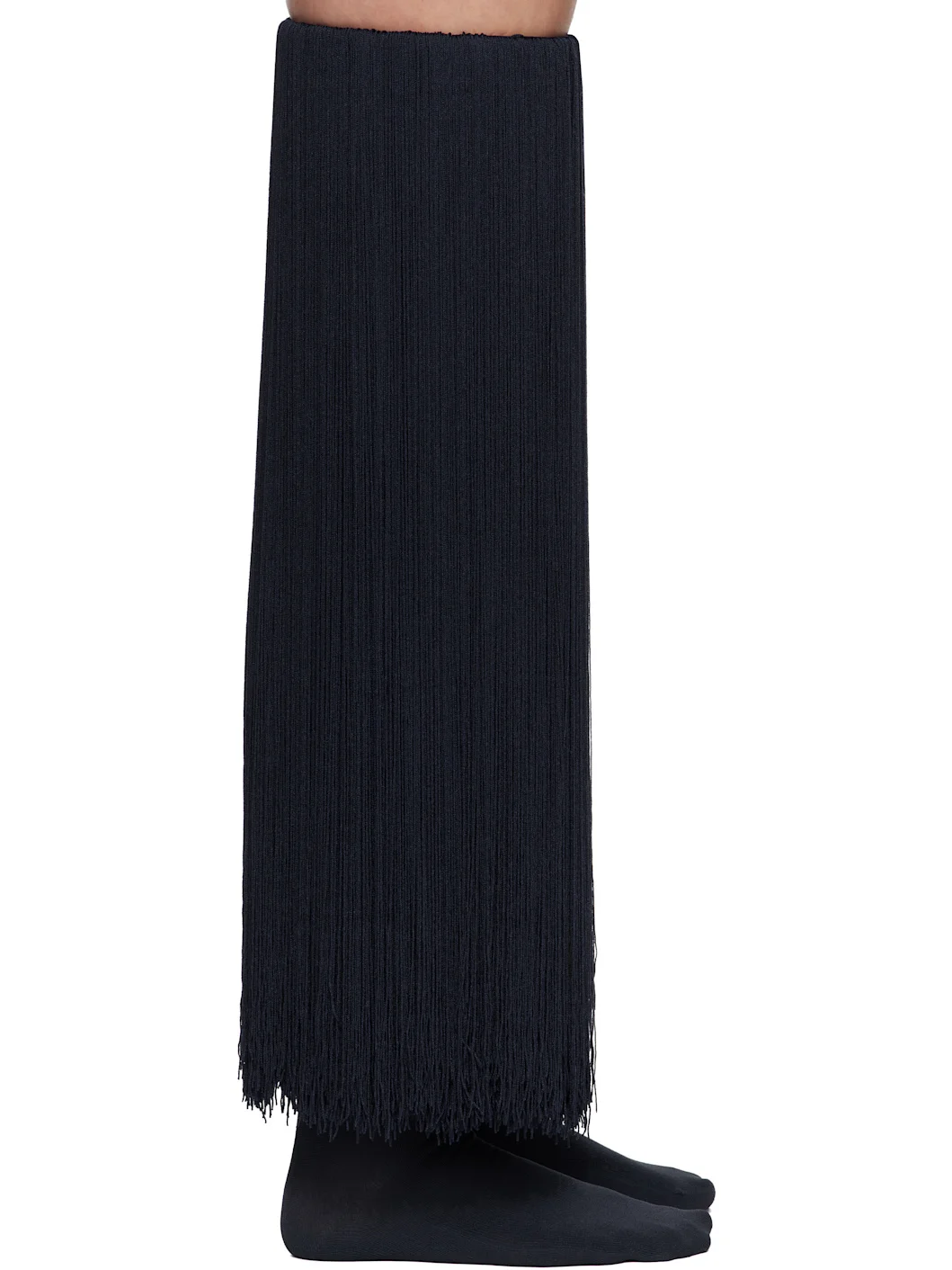 Navy High Fringed Socks - 1