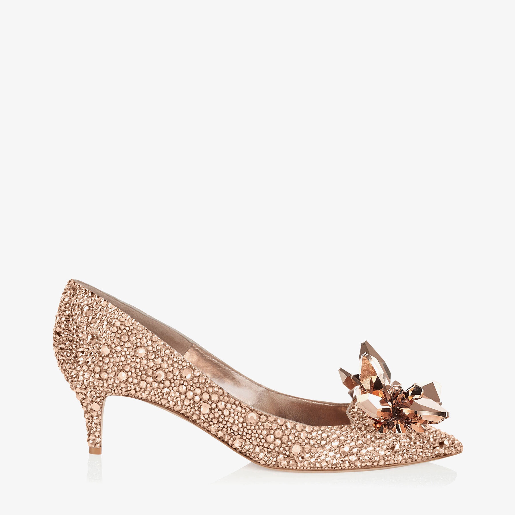 Allure
Rose Gold Crystal Covered Pointy Toe Pumps - 1