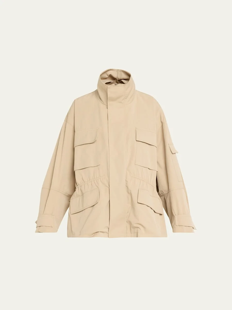 Oversized Nylon Utility Jacket - 1