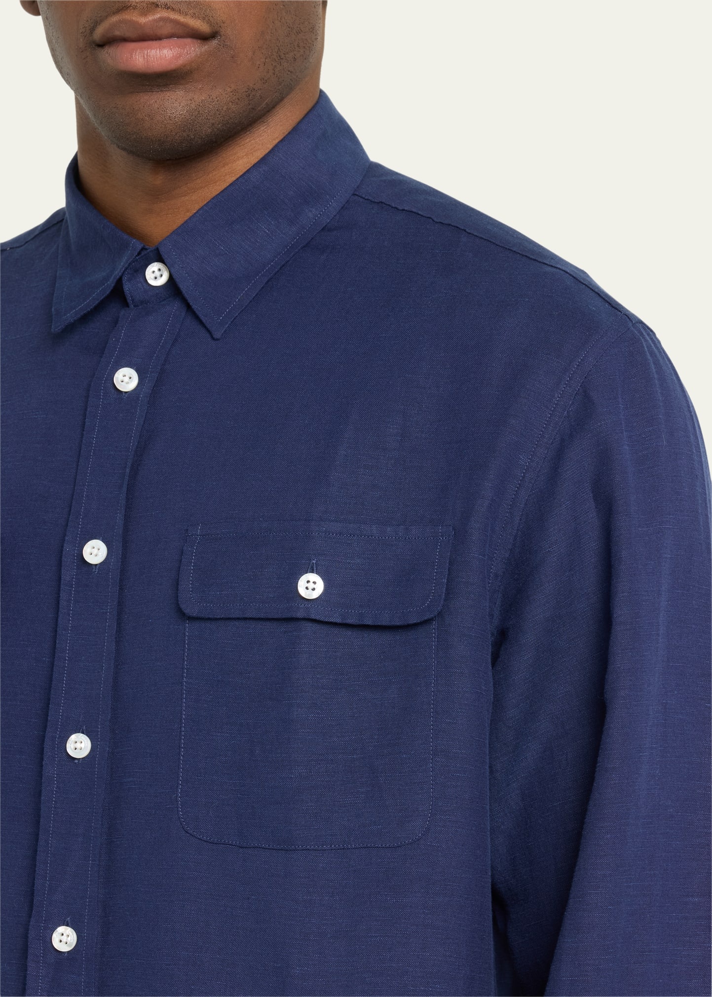 Men's Linen Silk Cooper Canvas Shirt - 5