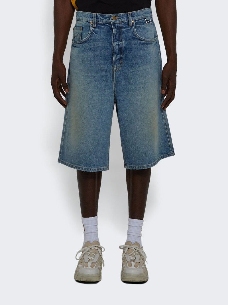 Rhude Boxy Traxedo Denim Short Isla Indigo outlook