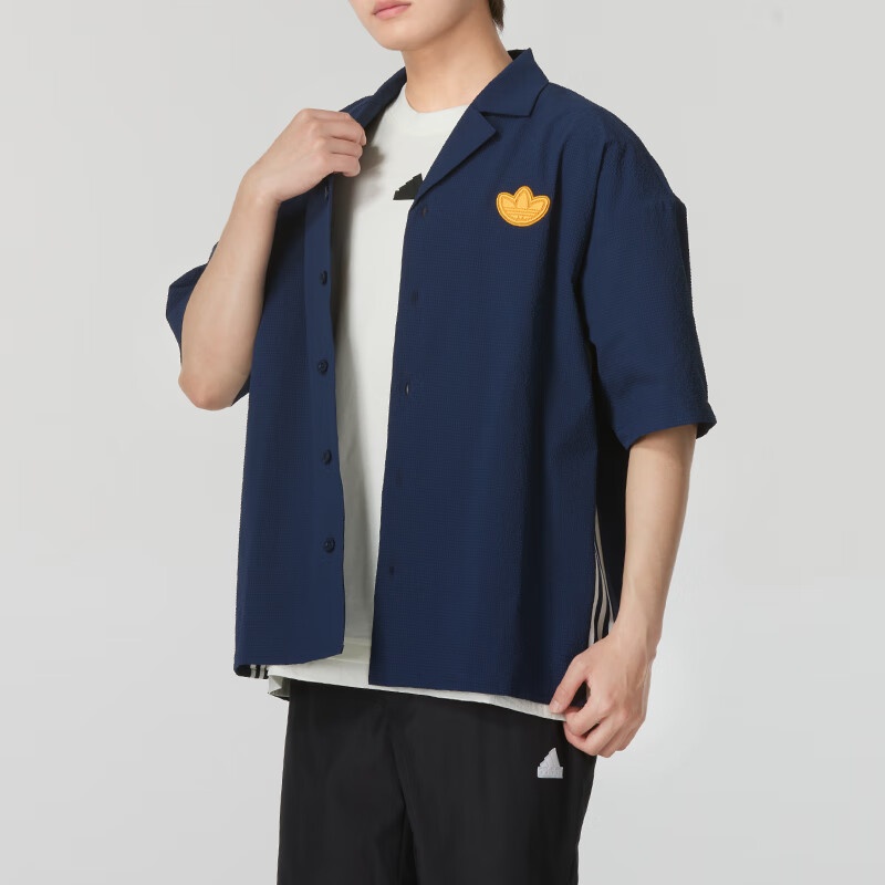 adidas Originals Graphic Shirt Asia Sizing 'Navy Yellow' JI7229 - 6