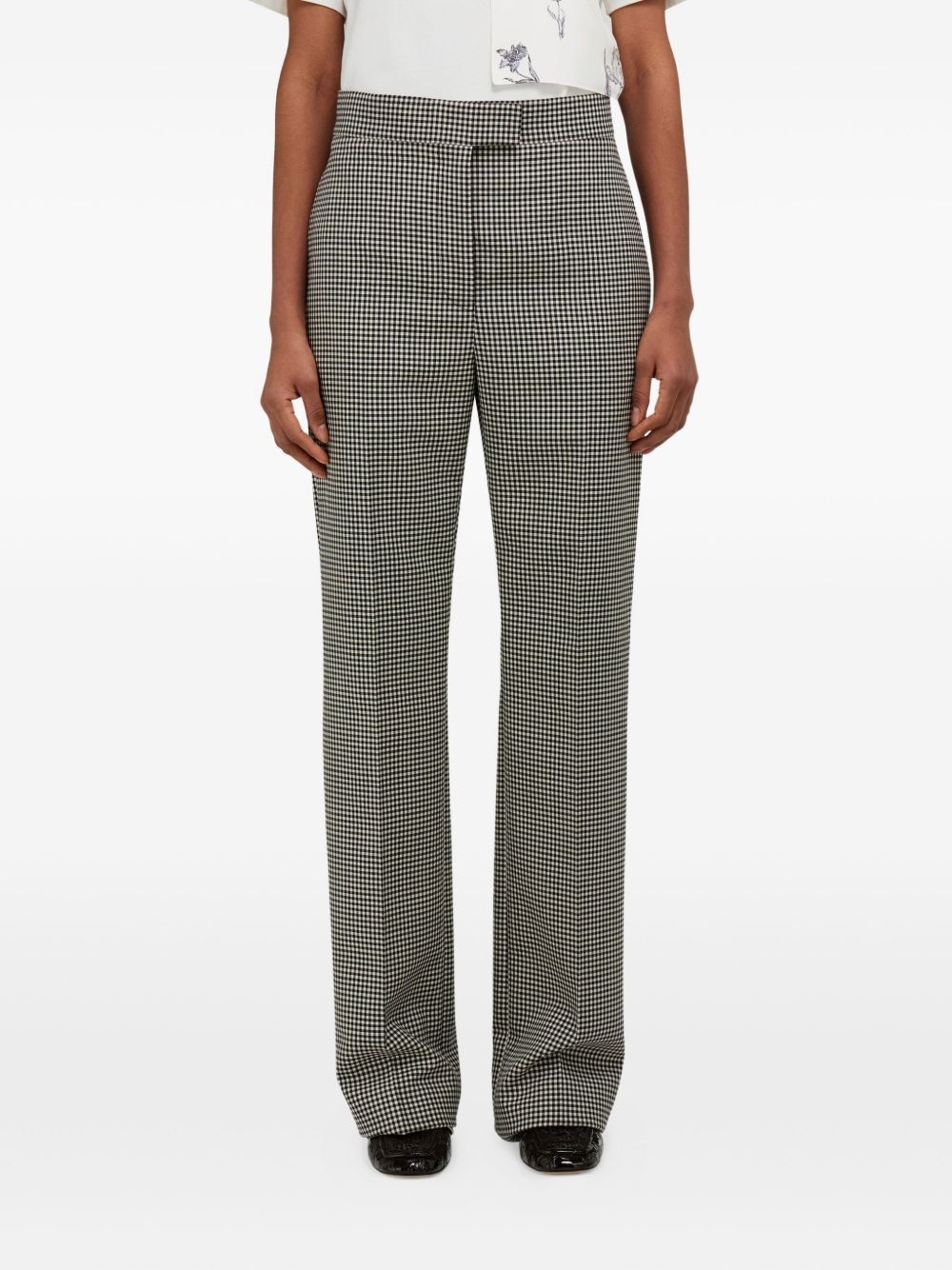 gingham-pattern trousers - 2